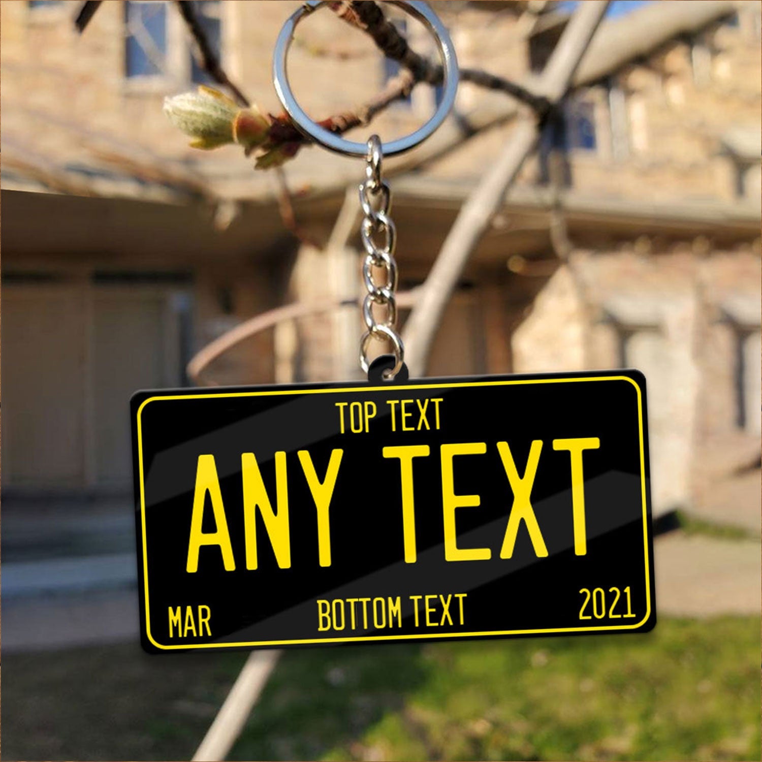 Custom License Plate Personalized Acrylic Keychain