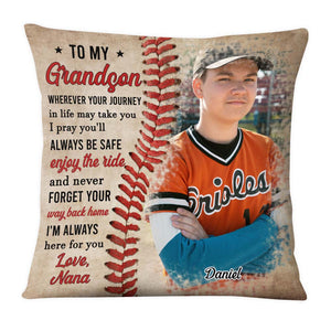 Baseball Gift For Grandson To My Grandson Pillow
