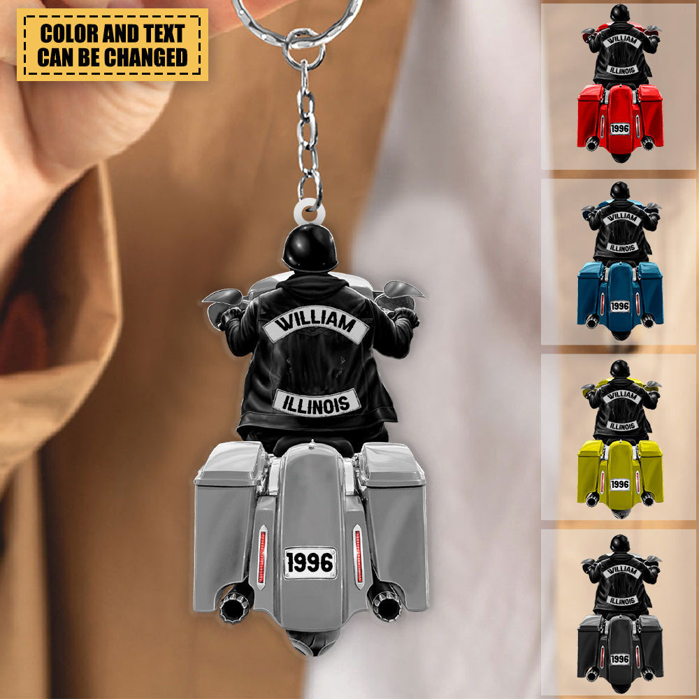Biker Motorcycle Racing Personalized Keychain