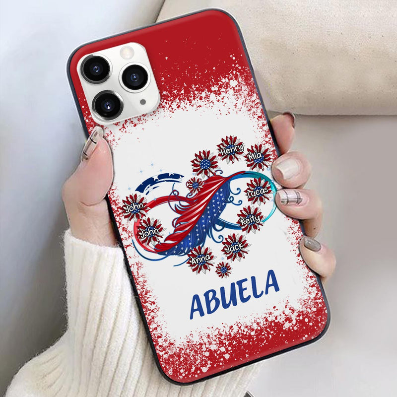 American Heart Infinite Love Custom Nickname Family Name July 4th Independence Day Personalized Phone Case