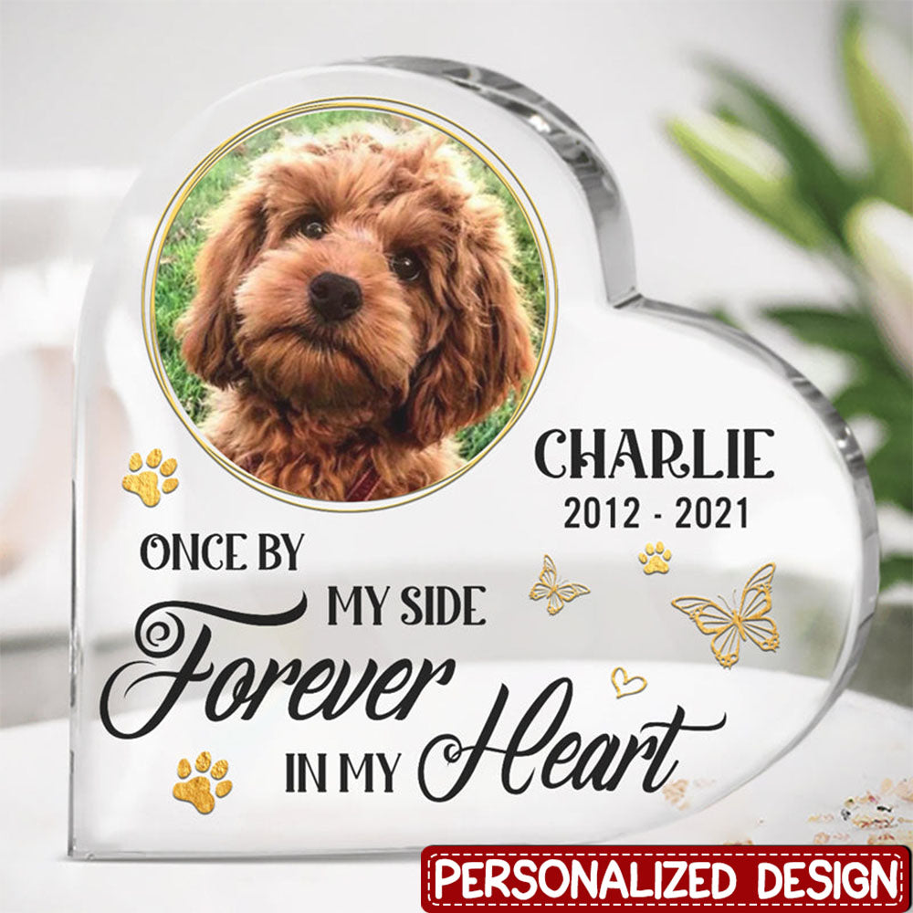 Custom Photo Forever In My Heart - Memorial Personalized Custom Heart Shaped Acrylic Plaque - Sympathy Gift, Gift For Pet Owners, Pet Lovers