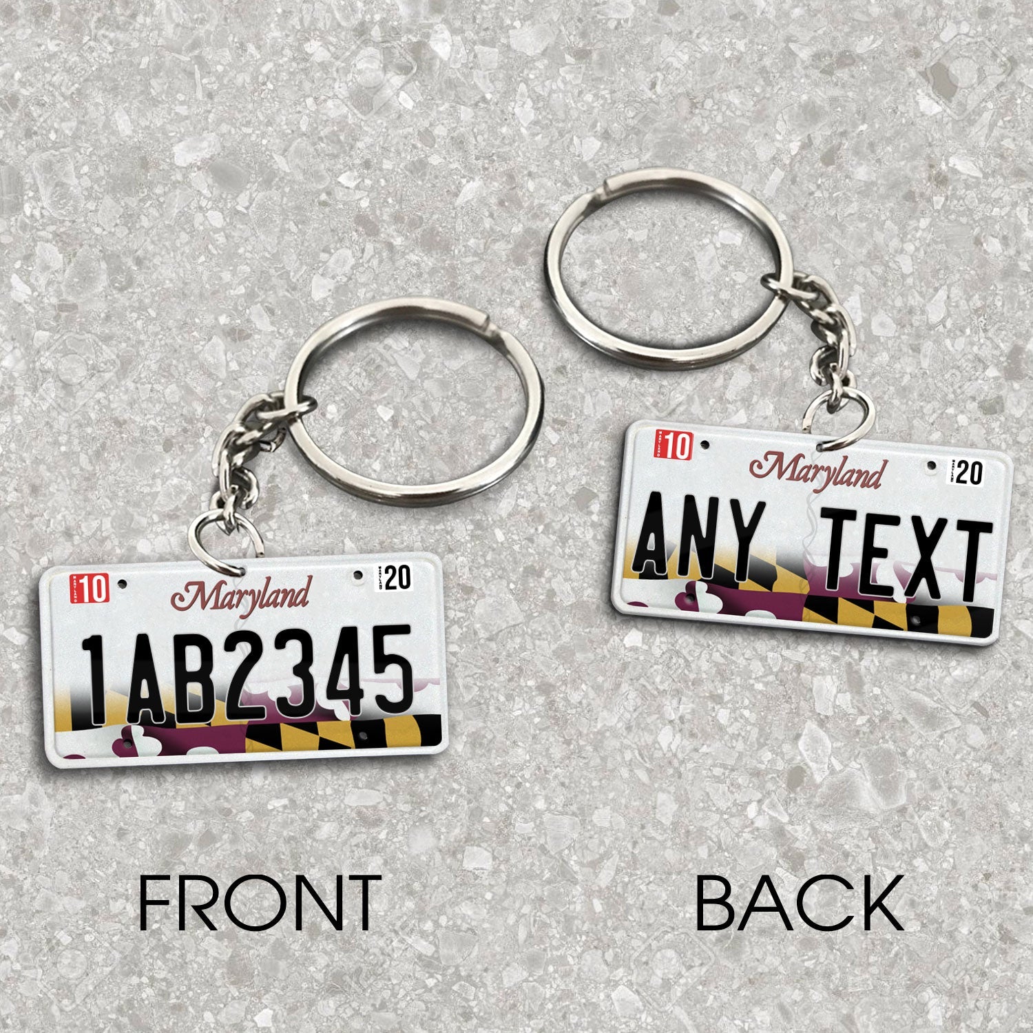 Maryland License Plate Personalized Acrylic Keychain