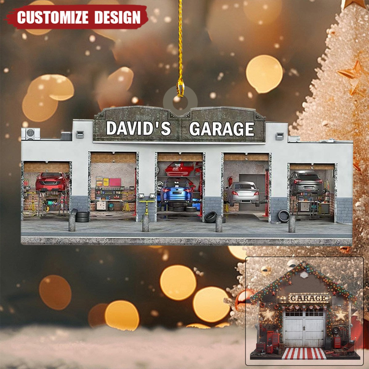 2024 New Release Personalized Mechanic Garage Ornaments Gift For Mechanic