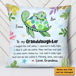 Gift For Granddaughter Turtle Hug This Personalized Pillow