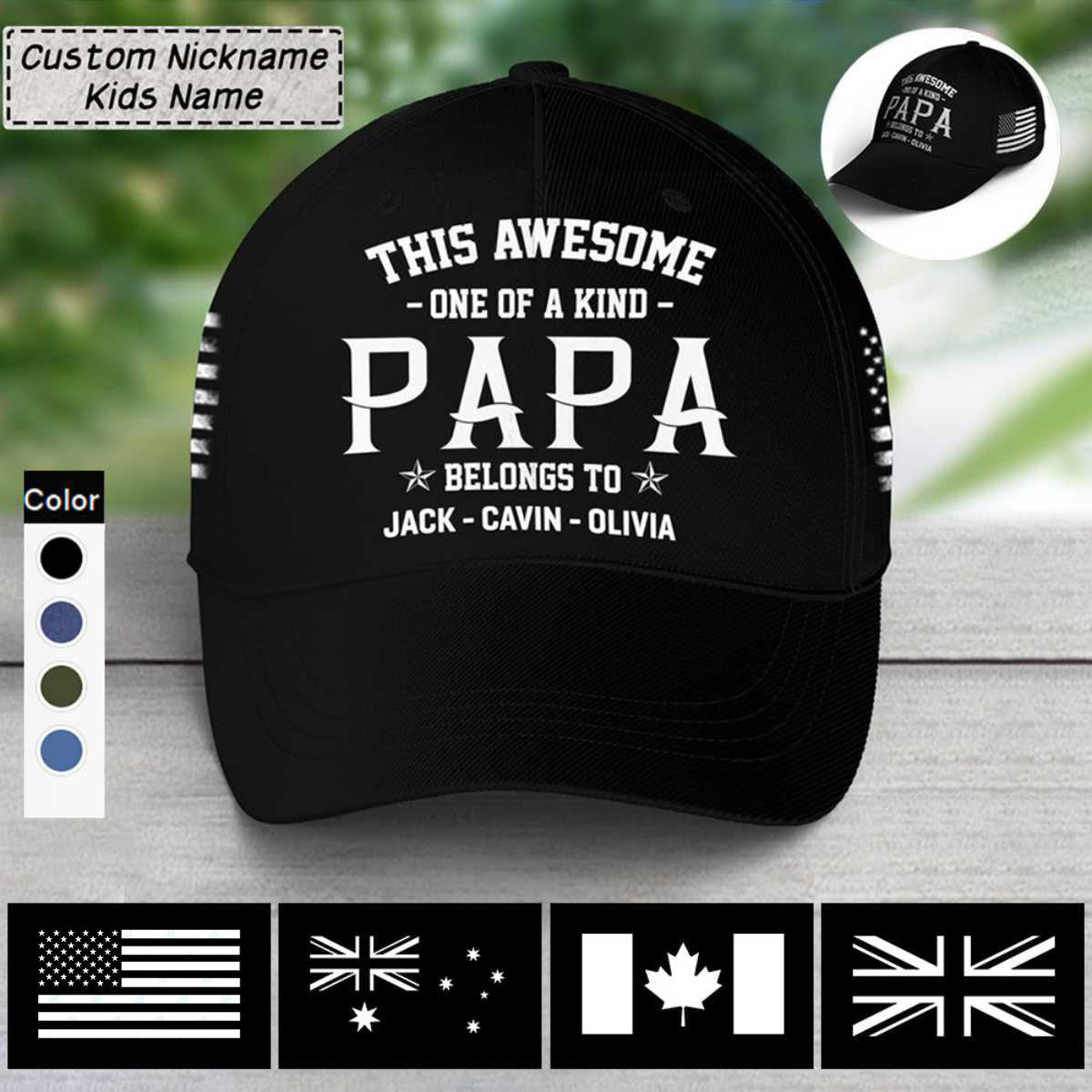 Personalized This Awesome One Of A Kind Papa, Custom Nickname Classic Cap