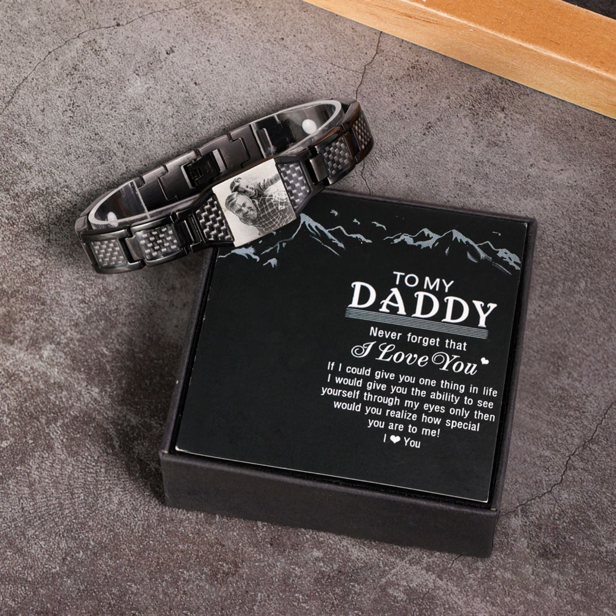 Personalised Bar Men's Bracelet. Men's Bracelet Gift for Dad