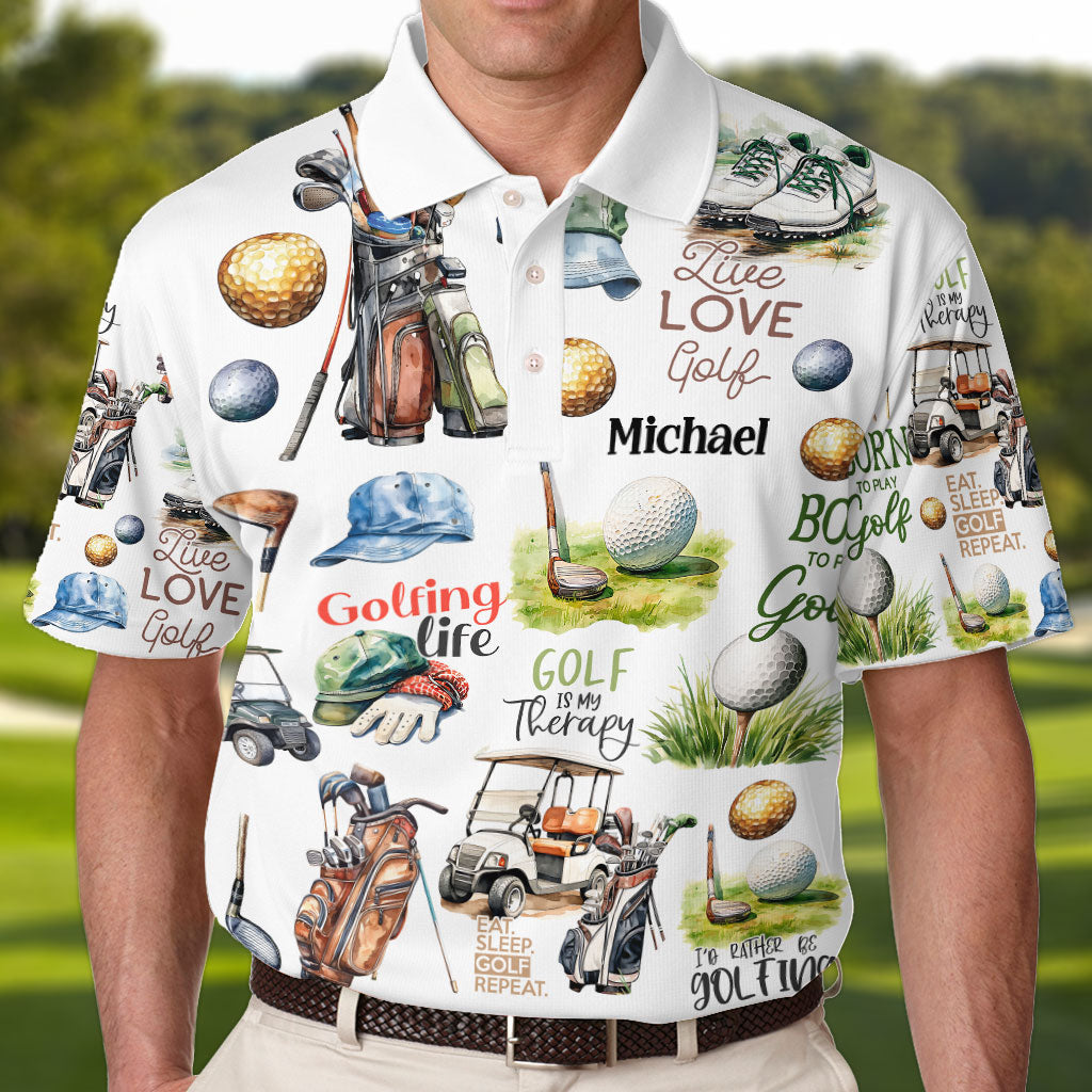 Live Love Golf - Personalized Golf Polo Shirt - The Best Gift For Golf Dad, Uncle, Husband
