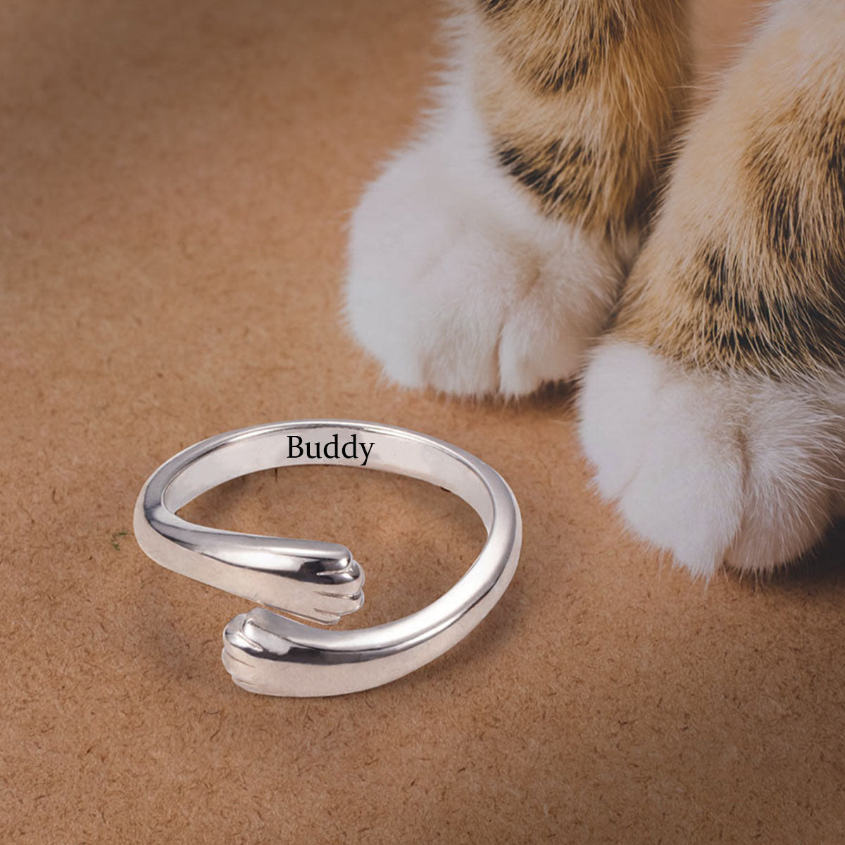 Personalized Paw Hug Ring -  Gift For Pet Lovers