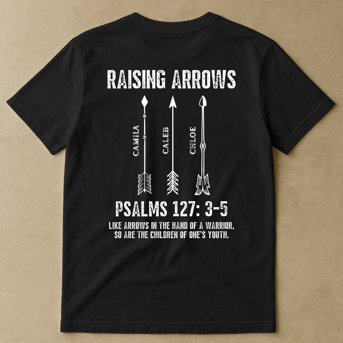 Raising Arrows Christian Father's Day Gift For Dad, Husband With Kids' Names - Personalized Shirt