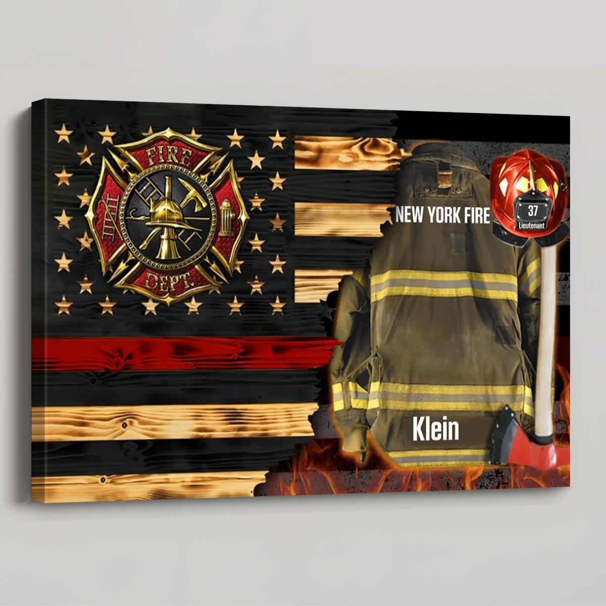 Personalized Firefighter Gear & Helmet Poster