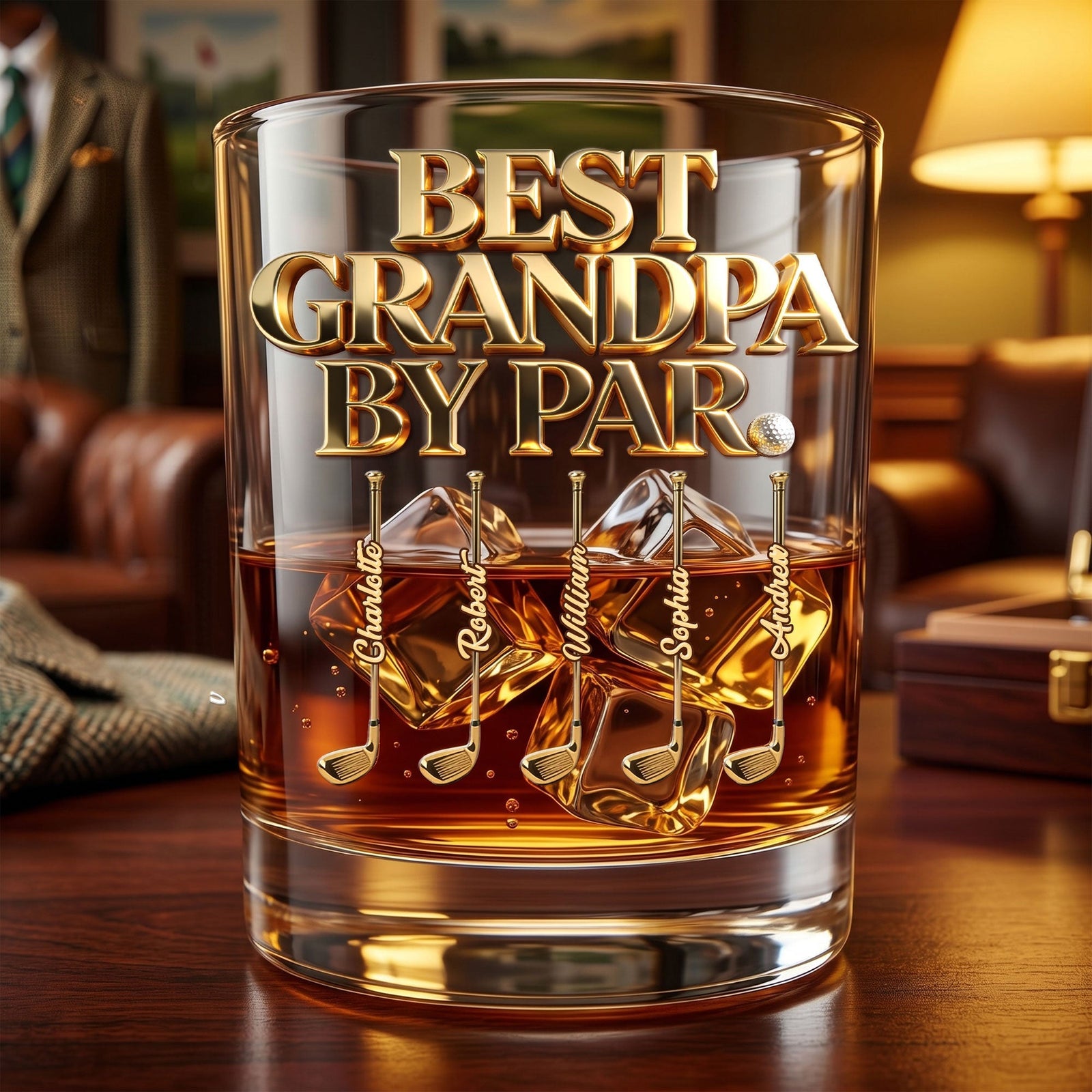 Legendary Golf Dad Round Glass - Personalized Gifts For Dads