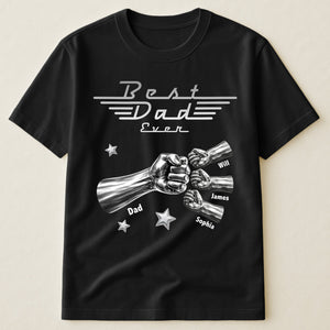 Best Dad Ever, Best Papa Ever - Metalic Fist Bump - Personalized Shirt