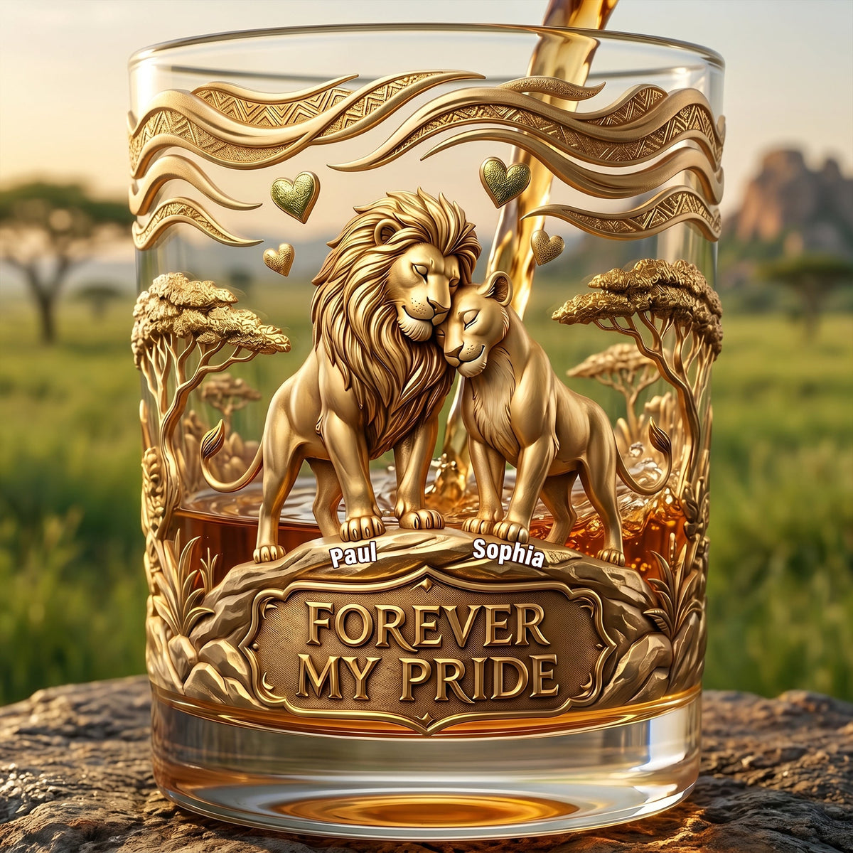 Couple Forever Round Glass - Personalized Gifts For Couple