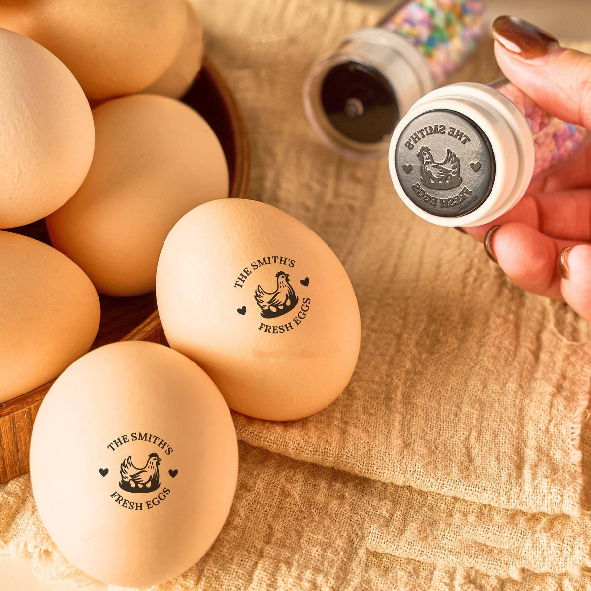 Personalized Egg Stamp, Chicken Coop Gifts For Farmer, Chicken Egg Stamp