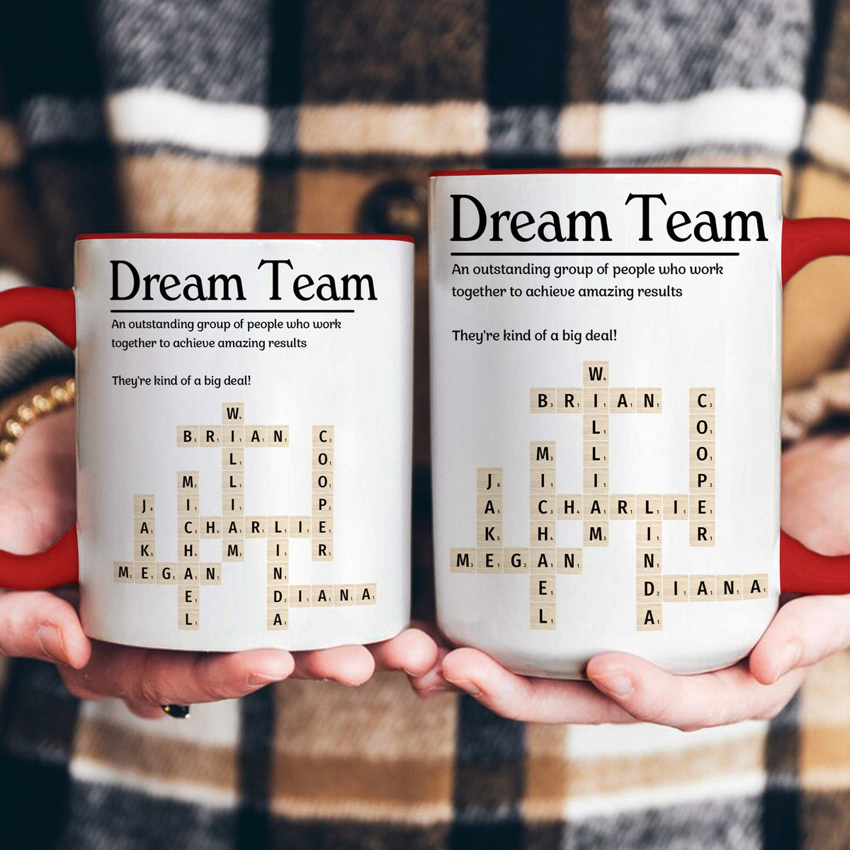 Best Team Coworker Gifts Custom Name Scrabble Words - Personalized Mug