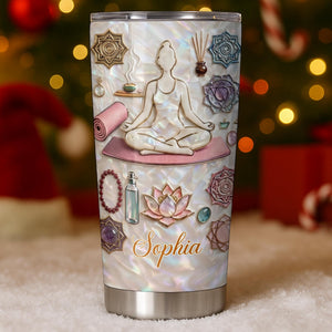 Inner Peace Yoga Woman, Stainless Steel Tumbler, Gift For Yoga Lovers