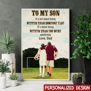 Custom Personalized Soccer Poster, Canvas with custom Name, Number & Appearance, To My Son/ Daughter, Gift For Soccer Players, Soccer Poster, Soccer Wall Decor