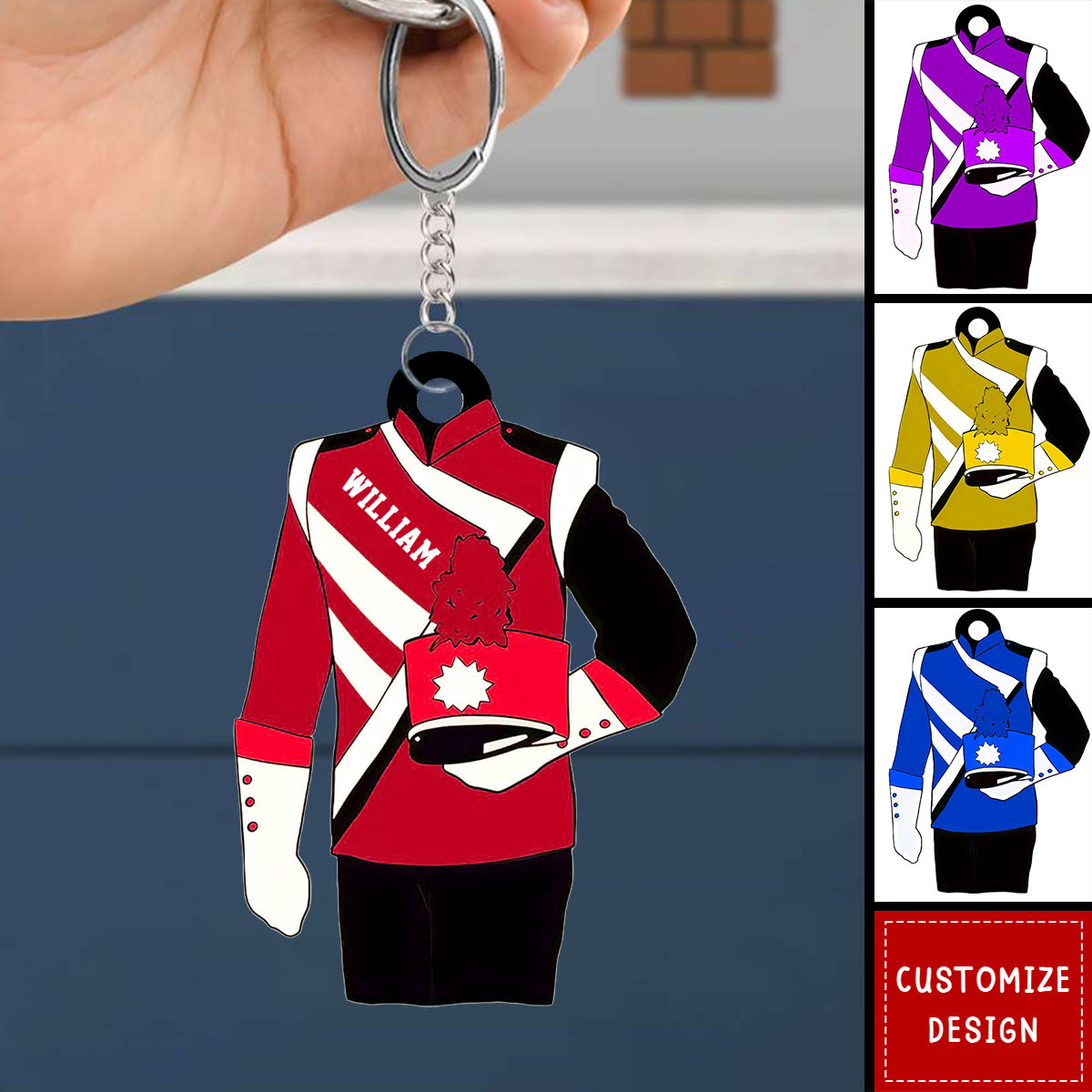 Personalized Marching Band Uniform Acrylic Keychain - 2024 New Release