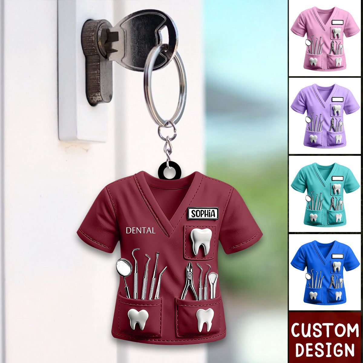 Personalized Dental Unifrom Keychain