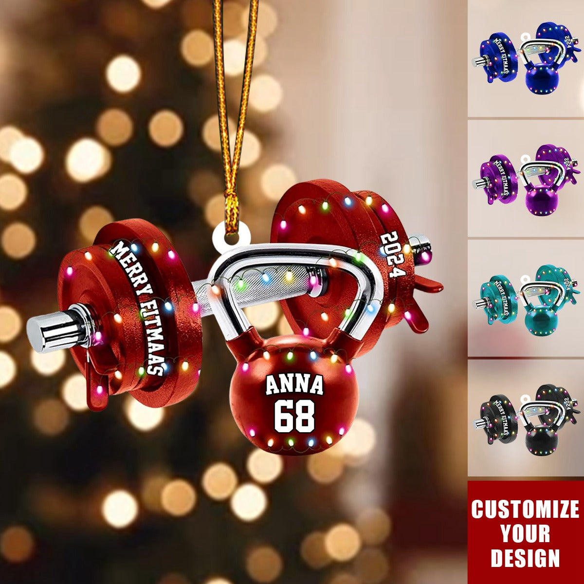 2024 New Release - Personalized Fitness Christmas Ornament,Gift for Gym Lovers
