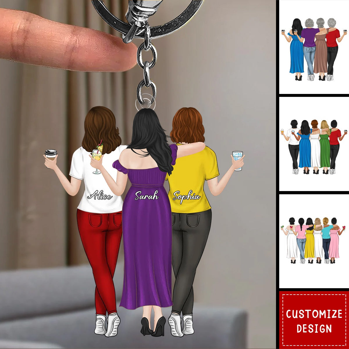 Friends Like Stars - Personalized Keychain