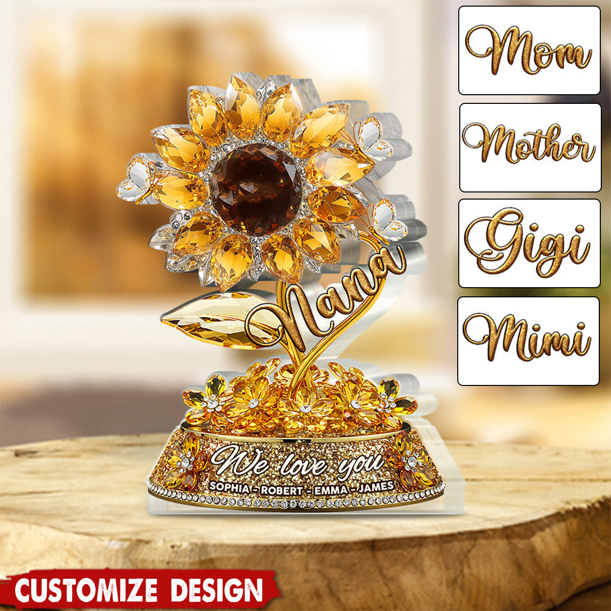 I Love You - Personalized Mother Shaped Acrylic Plaque - Gift For Mom,Grandma