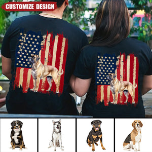 Personalized dog flag t-shirt  - gift for dog lovers