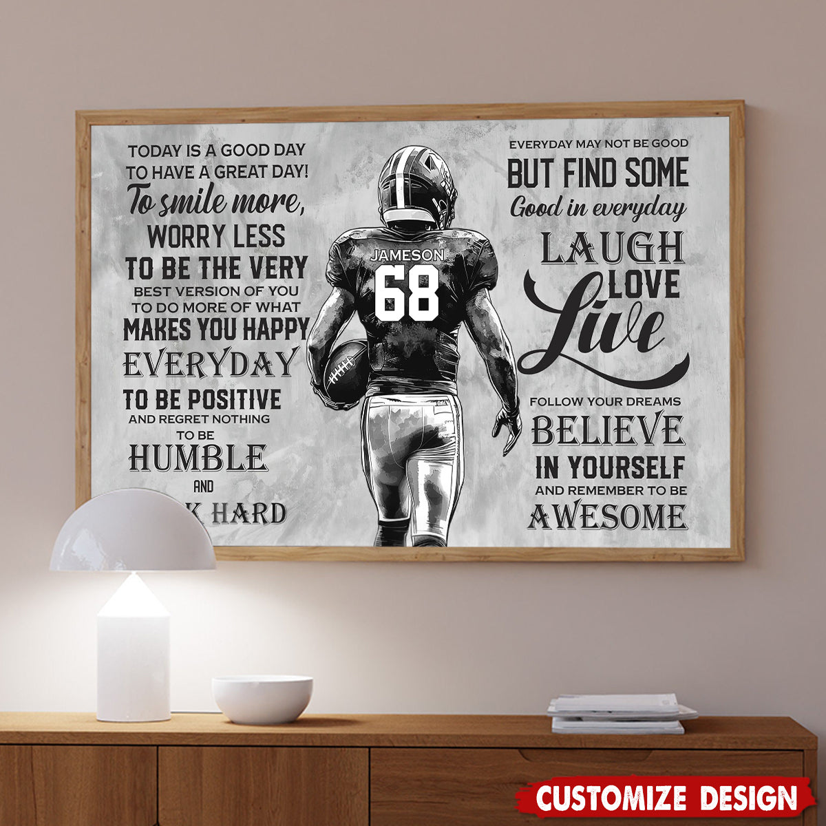 Today Is A Good Day-Motivational Personalized Football Boy-Gift For Football Lovers