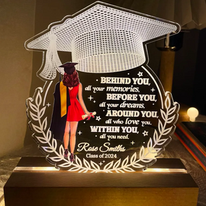 Behind You All Your Memories Graduation Gift Personalized Shape Warm LED Night Light
