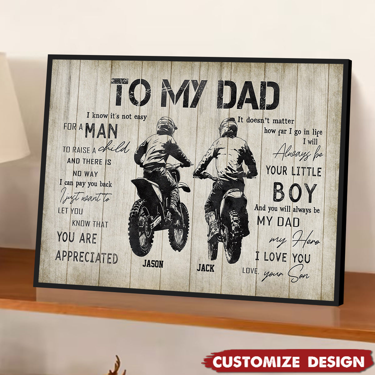 Personalized Motocross Dad Son Poster - Birthday,Father's Day Gift For Motocross Lovers