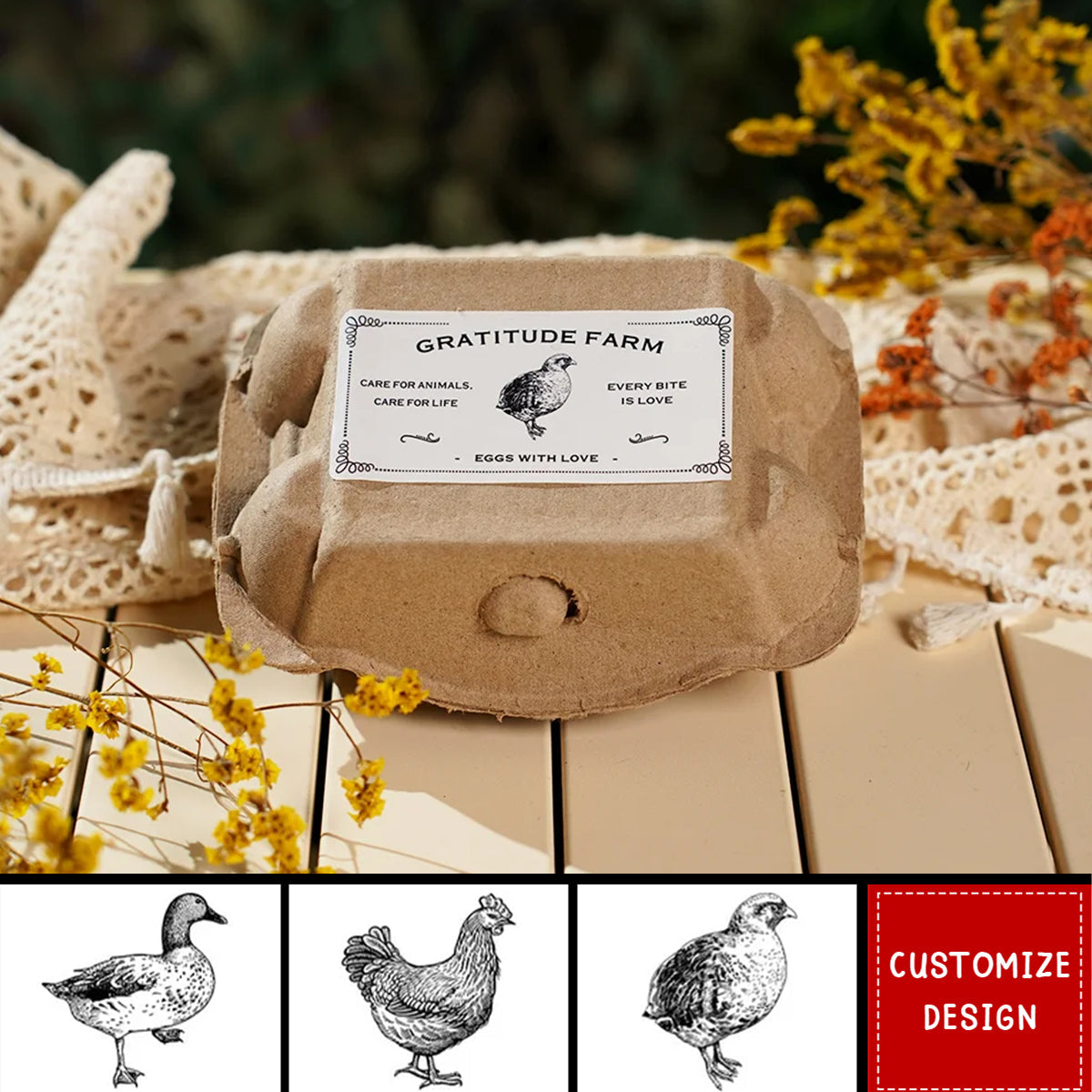 Personalized Sheet Fresh Chicken Duck Quail Egg Carton Labels Stickers - Gift for Farm Owners