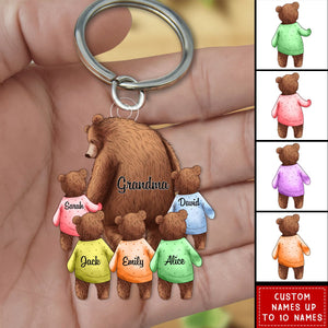 Happy Father‘s Day/Mother's Day To Amazing Daddy/Grandpa/ Mom/Grandma Bear Personalized Acrylic Keychain