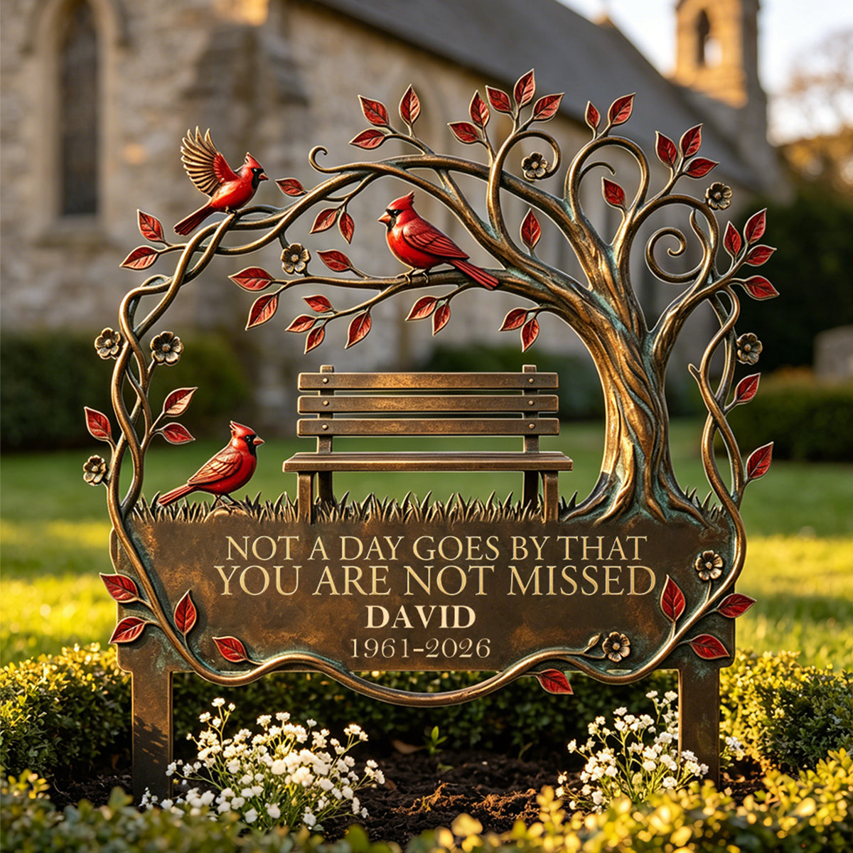Memorial Stake Cardinal Remembrance Gift - Personalized Garden Stake