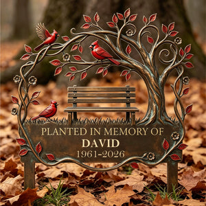 Memorial Stake Cardinal Remembrance Gift - Personalized Garden Stake