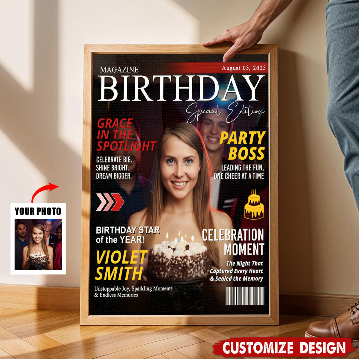 Personalized Birthday Magazine Cover Poster
