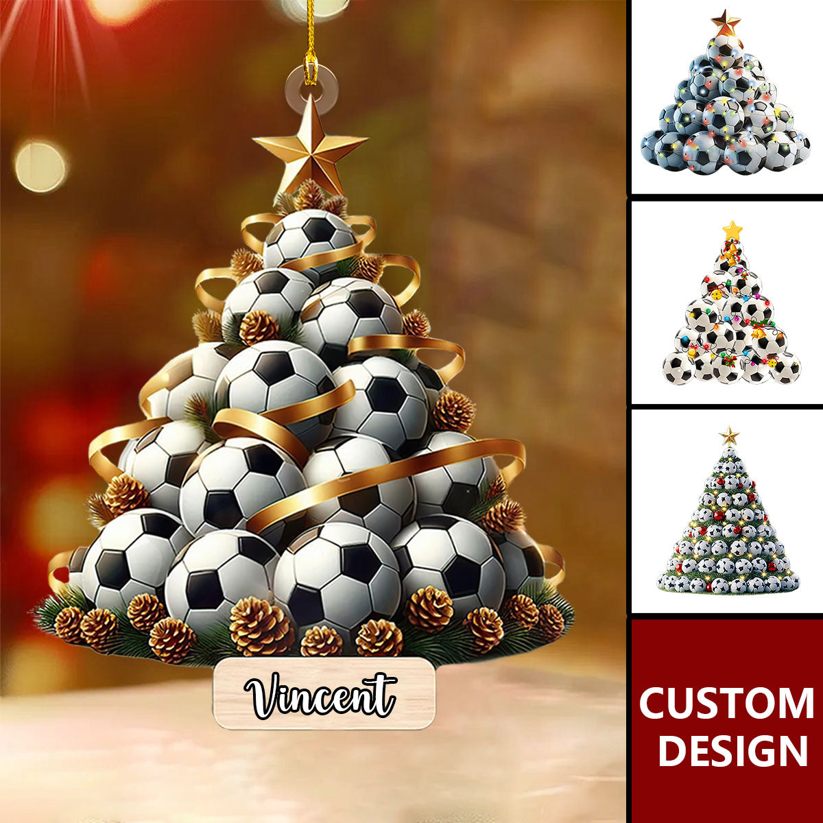 Personalized Soccer Christmas Tree Ornament Gift For Soccer Lover-2024 New Release