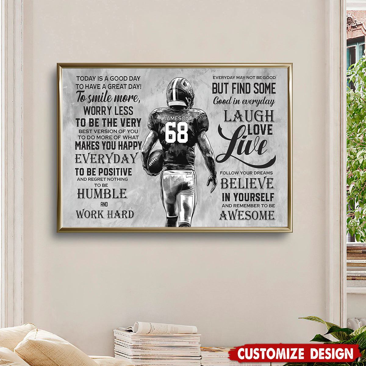 Today Is A Good Day-Motivational Personalized Football Boy-Gift For Football Lovers