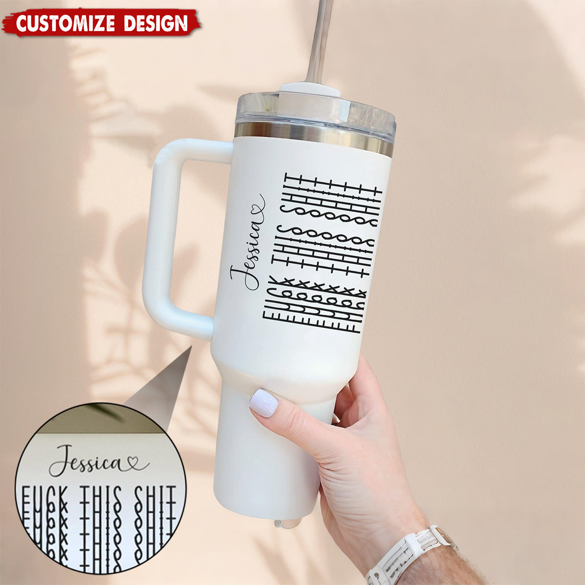 Let The Tumbler Do The Talking-Personalized Fk This Sh*t Tumbler-Gift For Best Friends, Sisters, Family Members, Coworkers