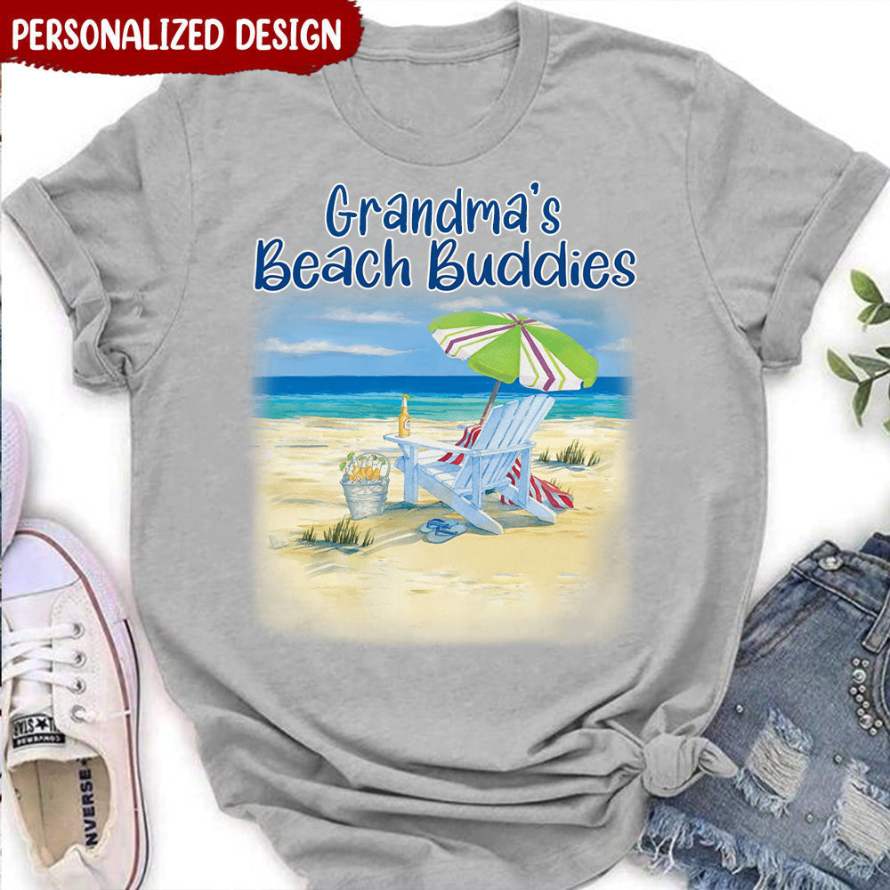 Grandma's beach buddies Gift for Grandma Mom Kids on Birthday Mother's Day Personalized T-shirt