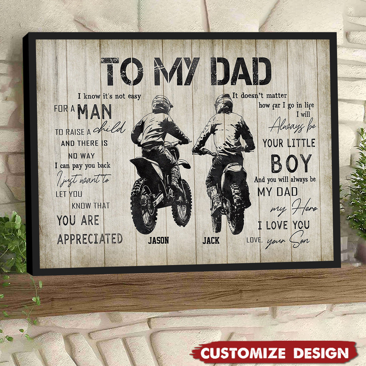 Personalized Motocross Dad Son Poster - Birthday,Father's Day Gift For Motocross Lovers