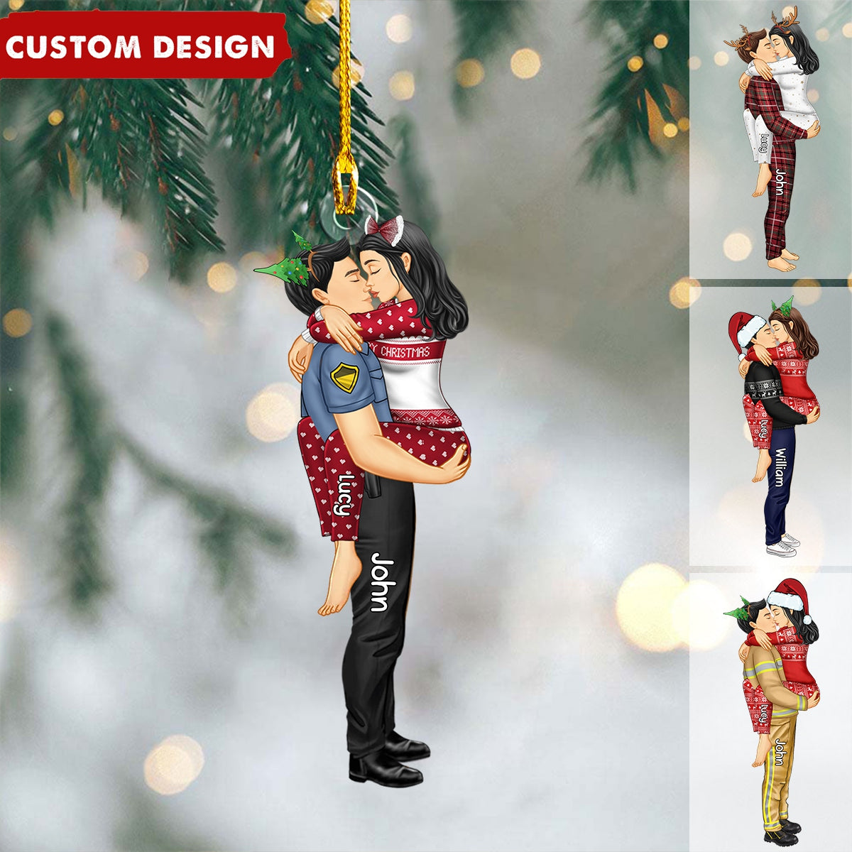 Personalized Couple Kissing Christmas Ornament - Gift For Couples-New Release