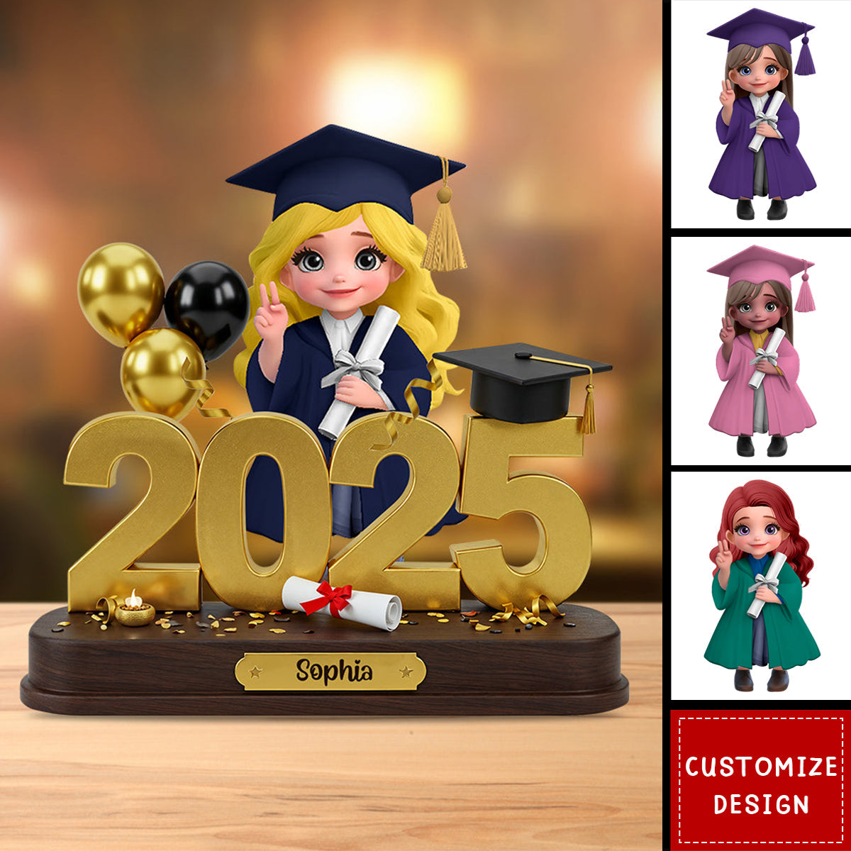Graduation Gift - Personalized Graduation Shaped Acrylic Plaque