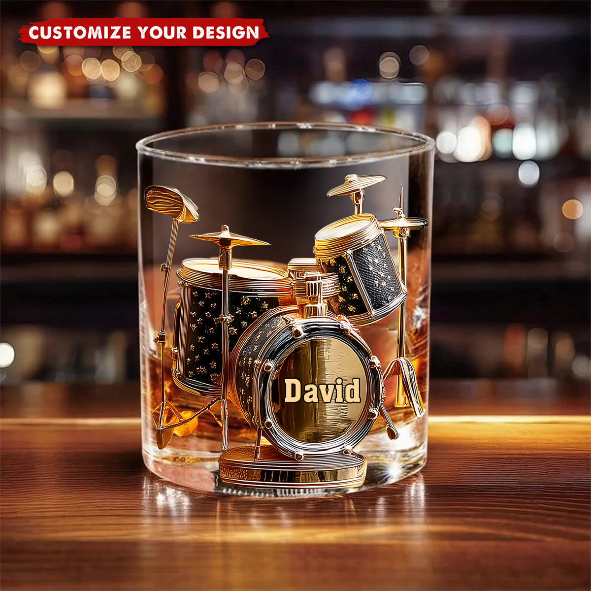 Awesome Drummer - Personalized Drummer Whiskey Glass