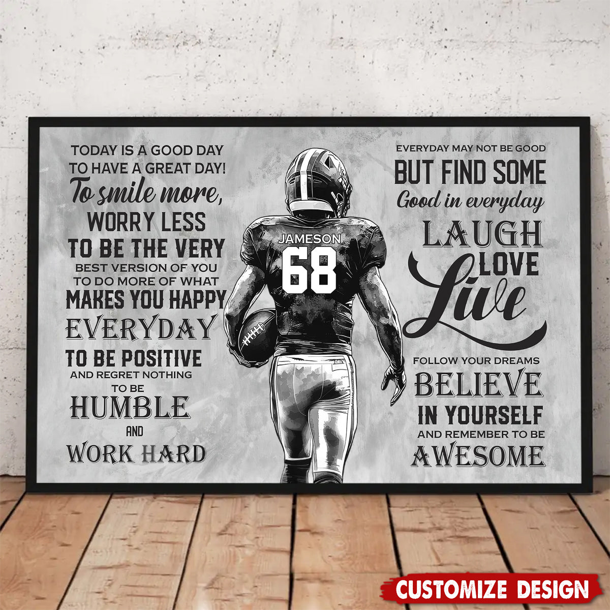 Today Is A Good Day-Motivational Personalized Football Boy-Gift For Football Lovers