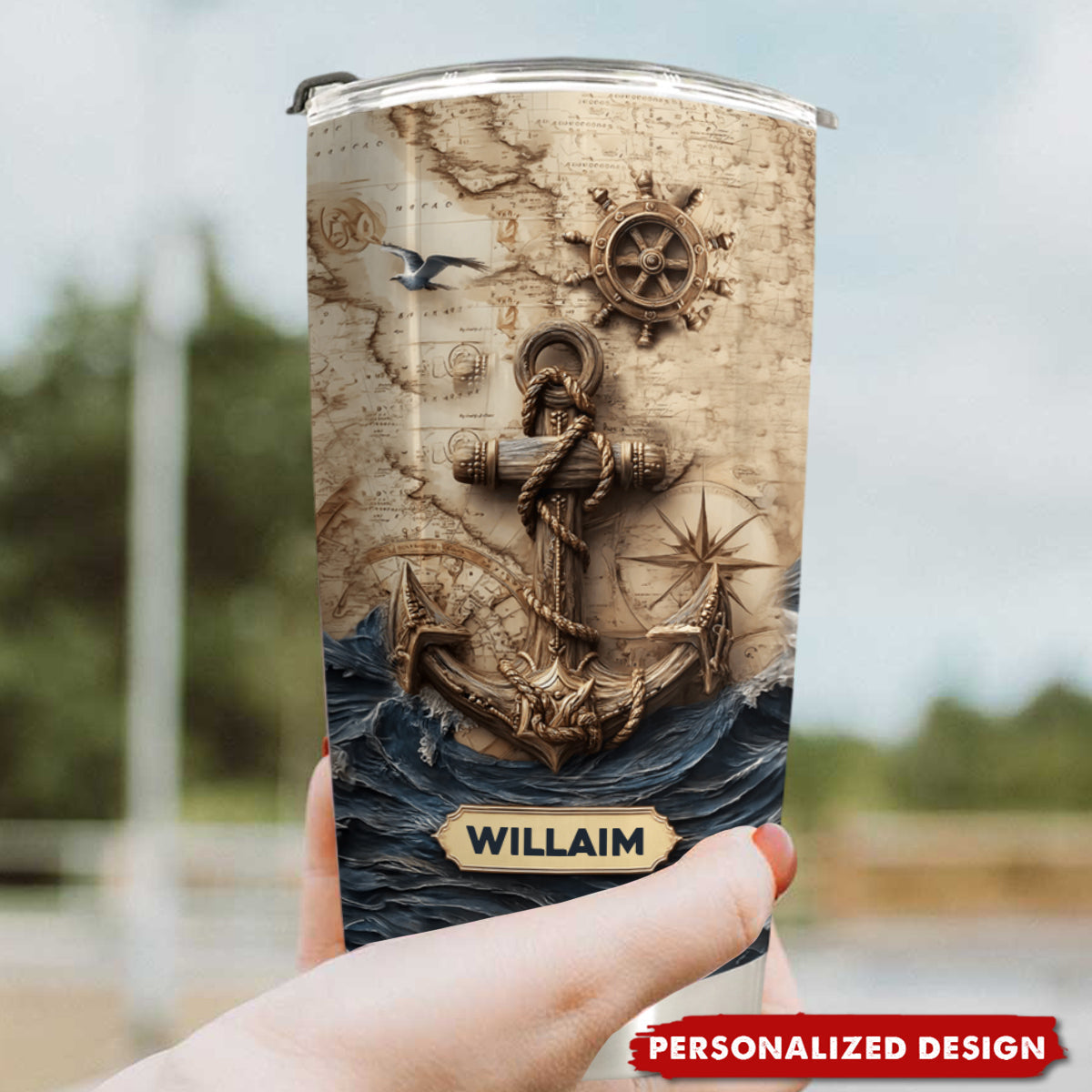 Proud Sailor-Personalized Boating Full Print Tumbler