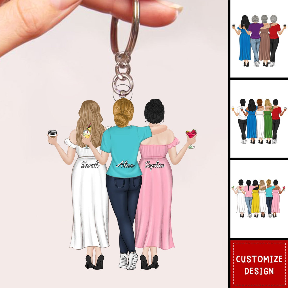 Friends Like Stars - Personalized Keychain