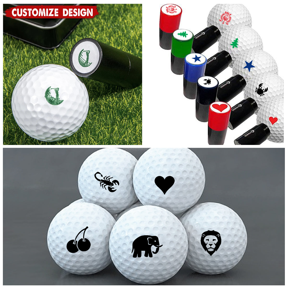 Personalised Monogrammed Initial Golf Ball Stamp-Gift for Golf Player