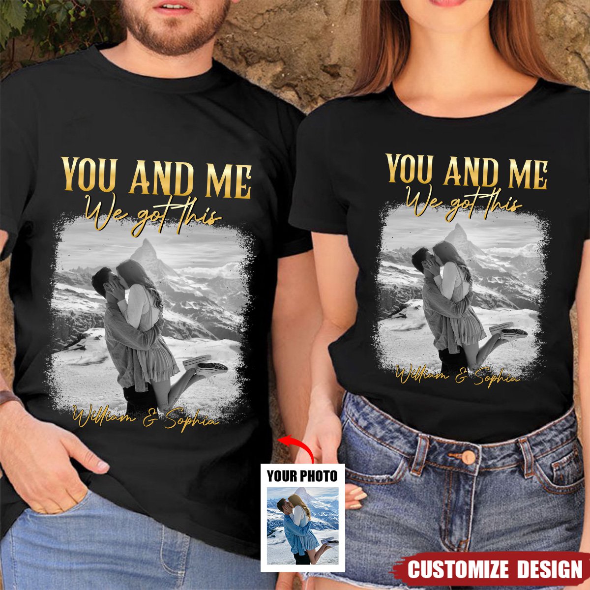 You & Me We Got This Vintage 90s - Personalized Couple Photo Shirt