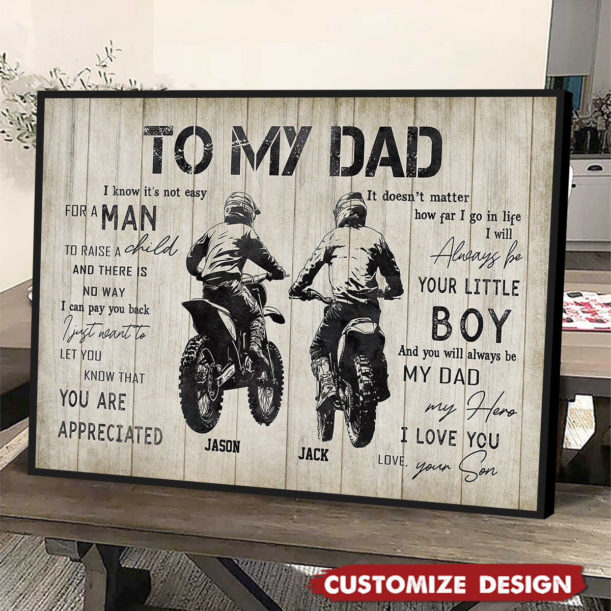 Personalized Motocross Dad Son Poster - Birthday,Father's Day Gift For Motocross Lovers