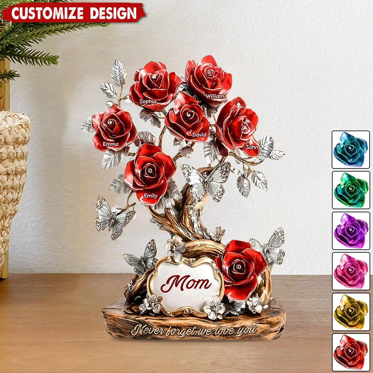 Flowers For Mom - Personalized Mother Custom Shaped Acrylic Plaque